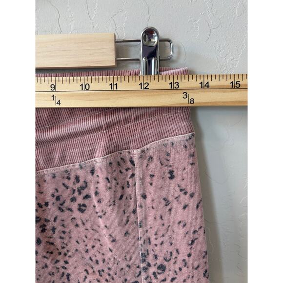 Anthropologie Sundry Sz 1 S Pink Pigment Brick Leopard Cargo Sweatpant Joggers - Picture 4 of 6